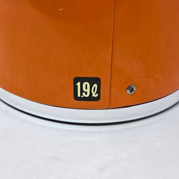 VINTAGE JAPAN ORANGE CHROME 1.9L AIR POT THERMOS INSULATED DESIGNER MID CENTURY - Picture 7 of 11